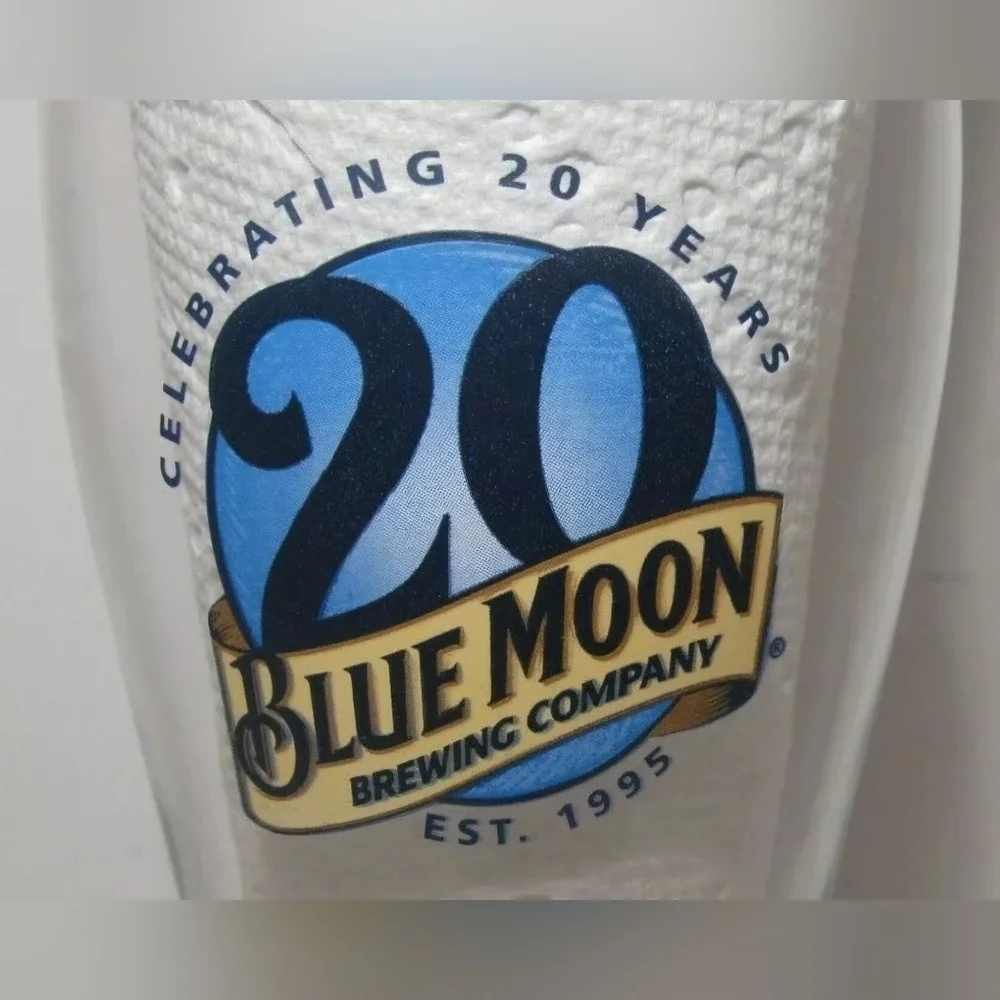 NWT | Blue Moon | 20 Years Anniversary Brewing Company Pint Beer Glass Souvenir